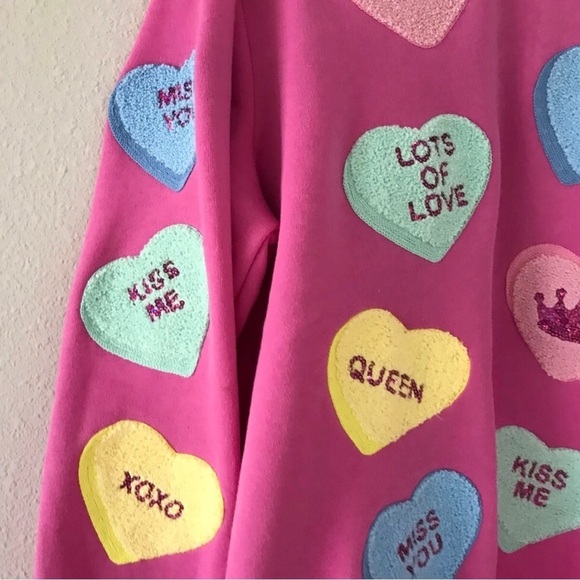 better together Valentine Sweatshirt Candy Hearts Conversation - Picture 2 of 11